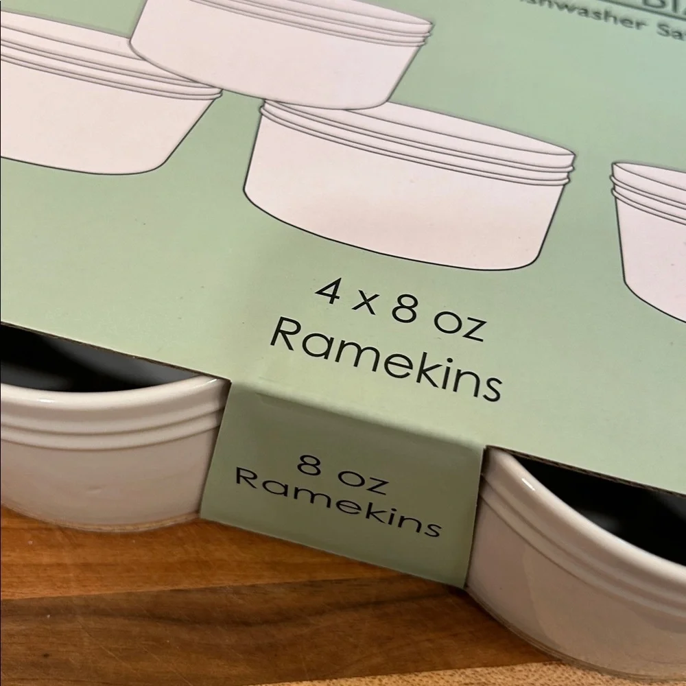 White Ramekins Set - 8 oz, Oven Safe